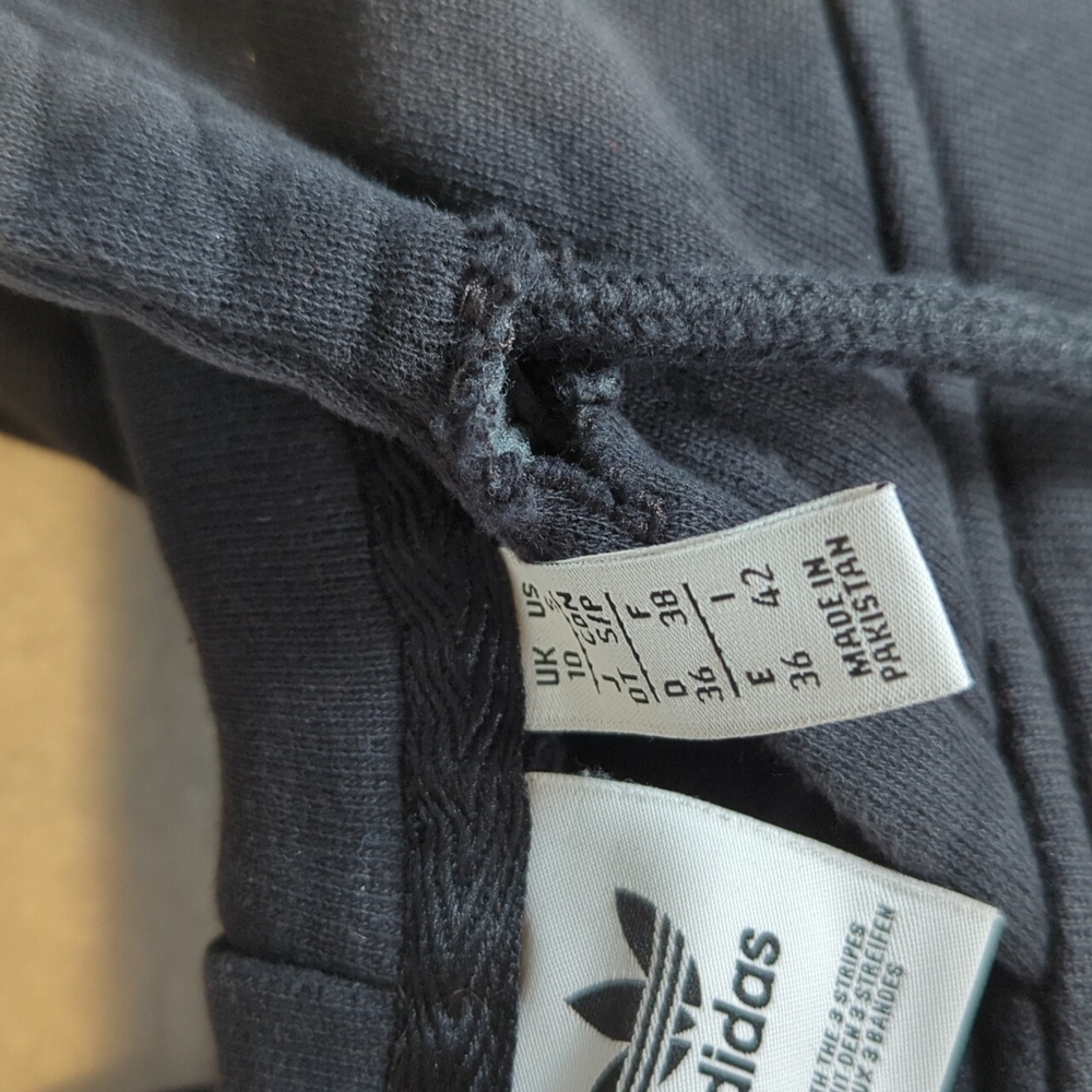 Adidas Black & White Stripes Cropped Fit Hooded Sweatshirt S‎ - Picture 7 of 9